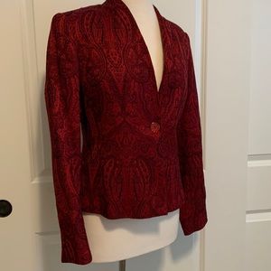 Covington M Medium Red Scroll paisley blazer jacket